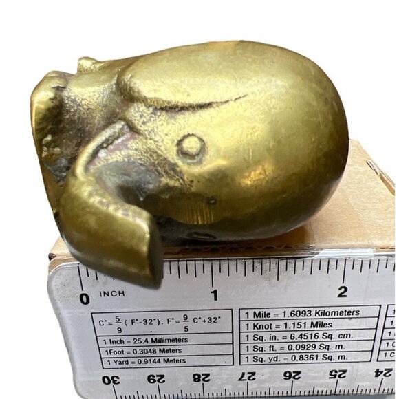Vtg Brass Cute Elephant Artsy Paper Weight Collectible Home Decor Retro Unique - Picture 8 of 8